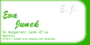 eva junek business card